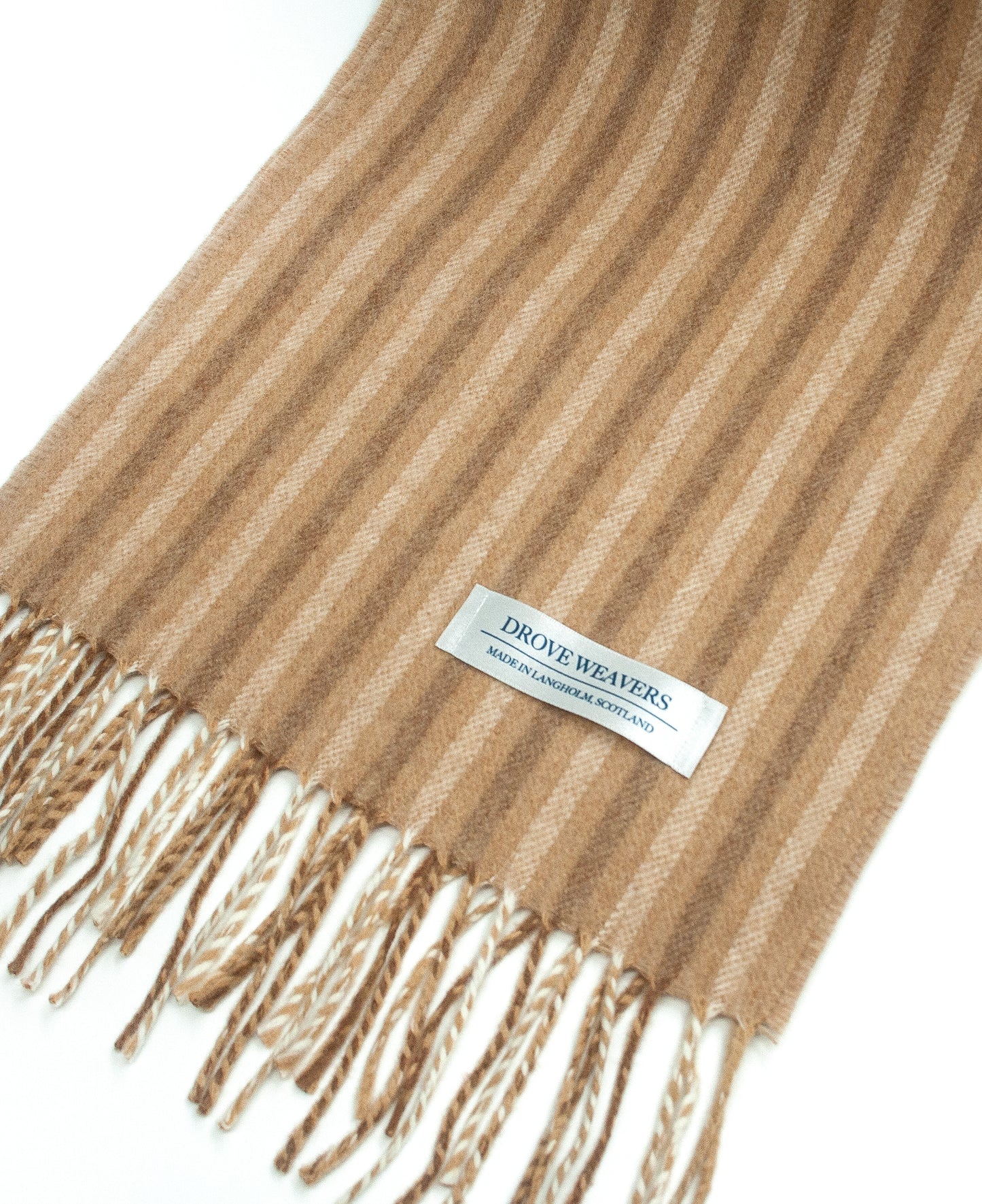 Cashmere Scarf in Camel Stripe