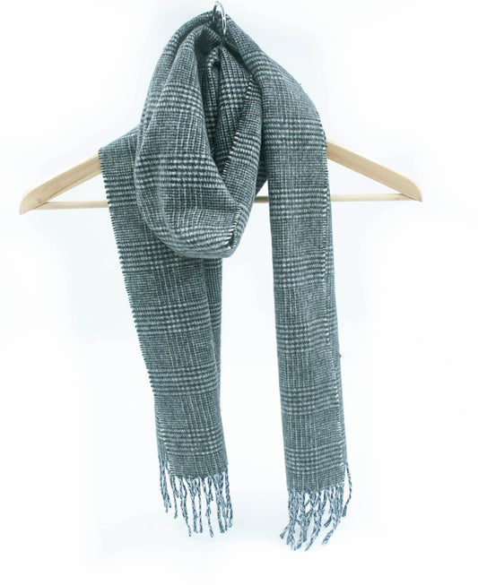 Small Glen Check Geelong Cashmere Scarf in Navy