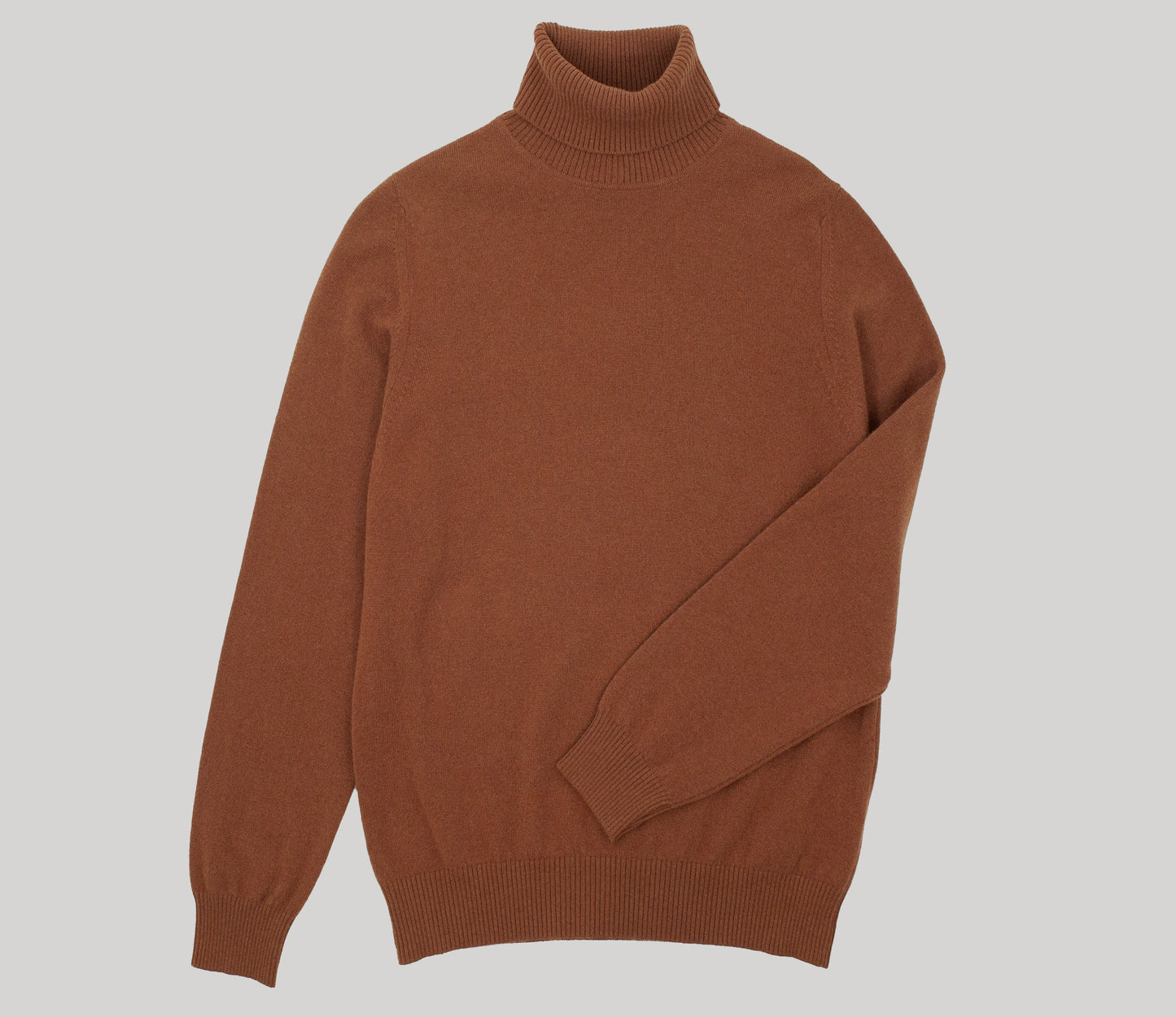 Cashmere Geelong Roll Neck Jumper in Cocoa