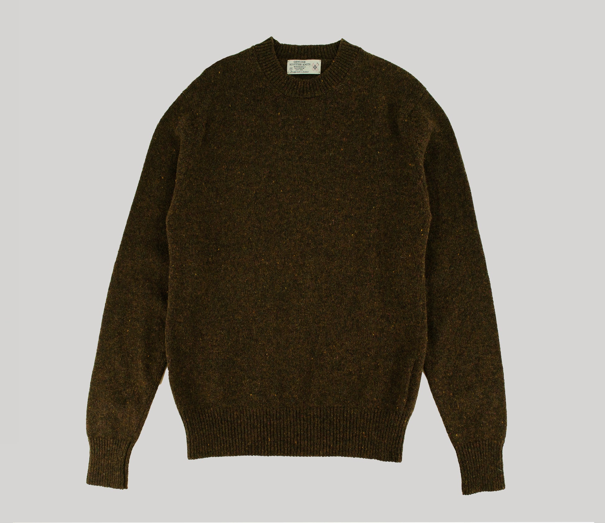 Classic Shetland Crew Neck Jumper in Bracken – Genuine Scottish Knits