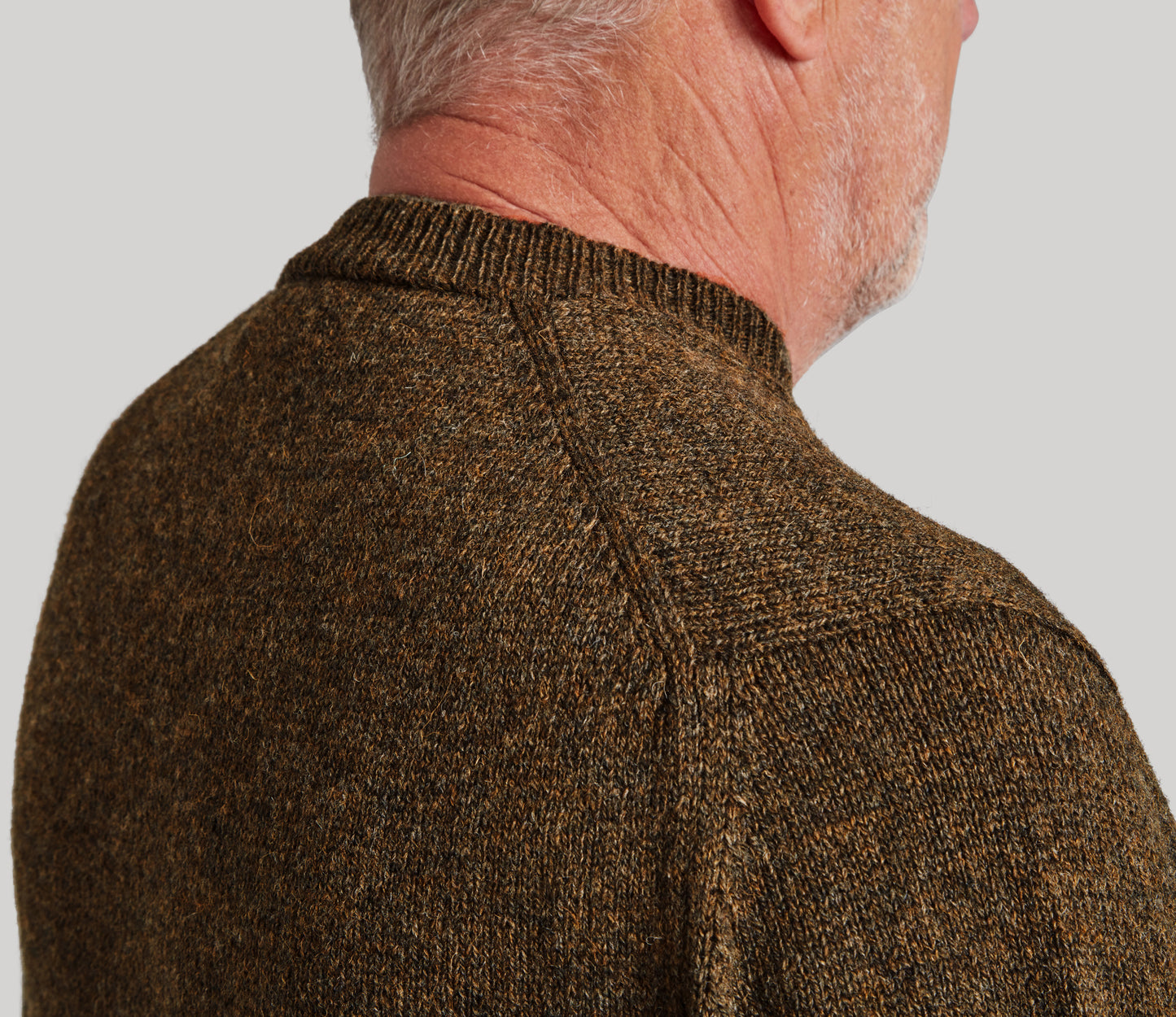 Classic Shetland Crew Neck Jumper in Bracken