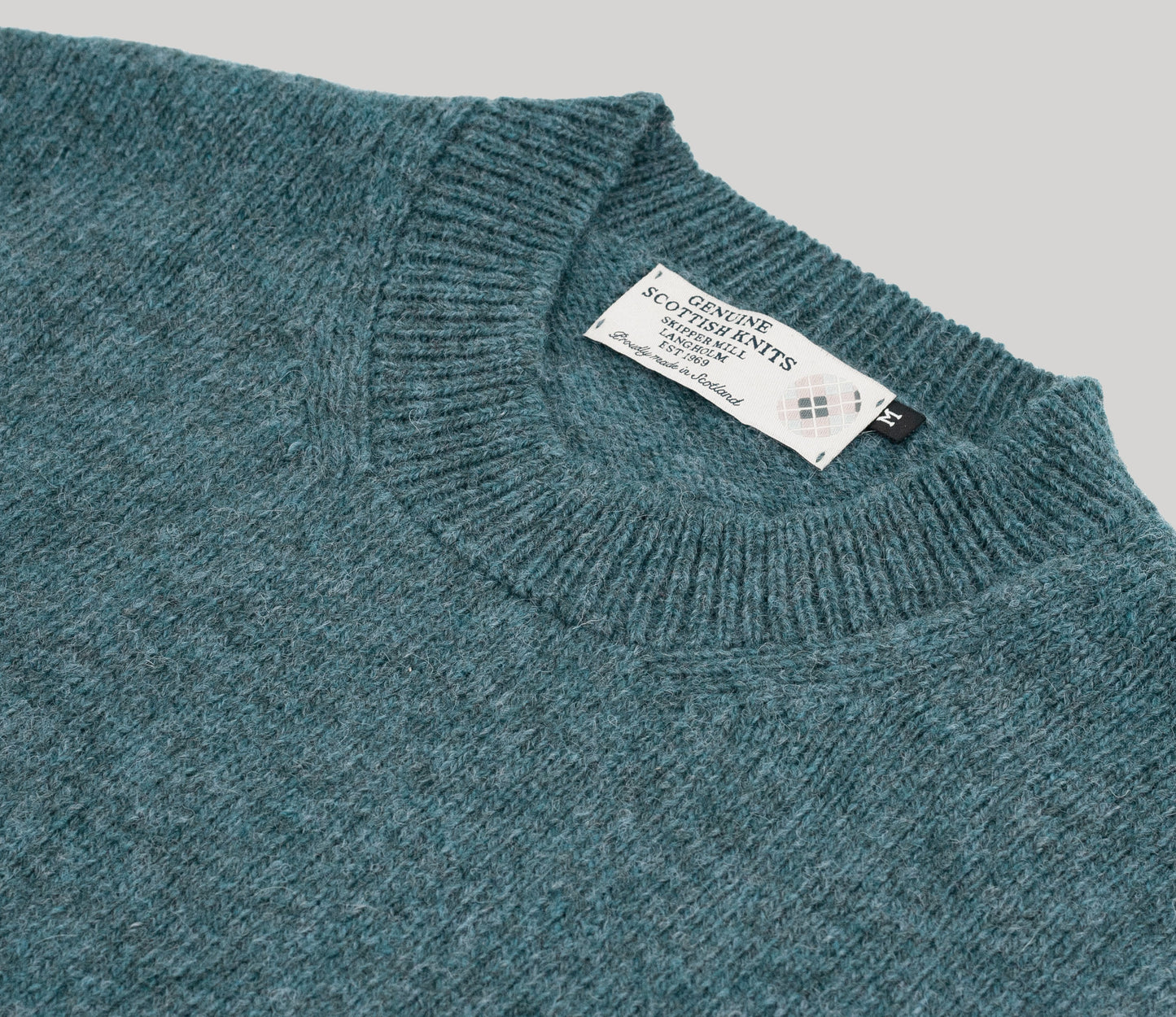 Classic Shetland Crew Neck Jumper in Mariner – Genuine Scottish Knits