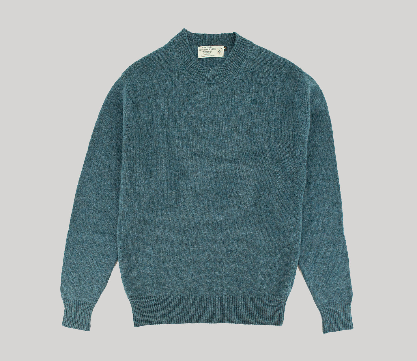 Classic Shetland Crew Neck Jumper in Mariner