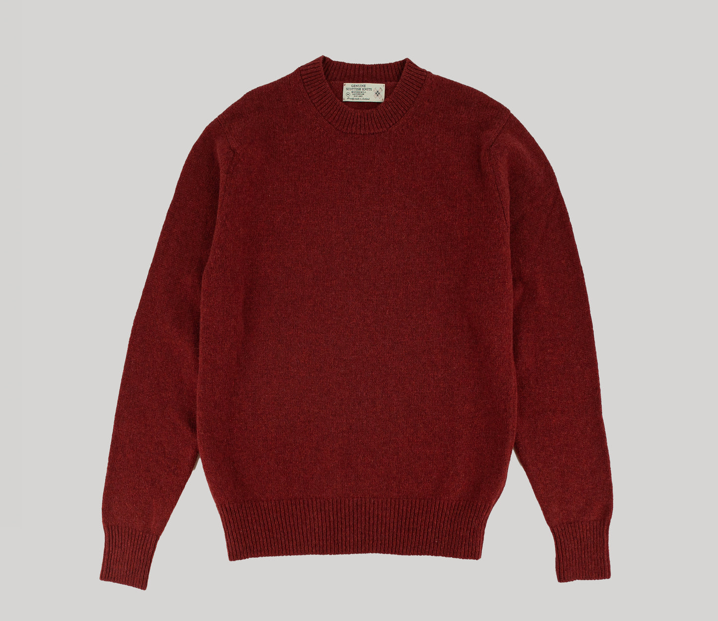 Classic Shetland Crew Neck Jumper in Jasper Red