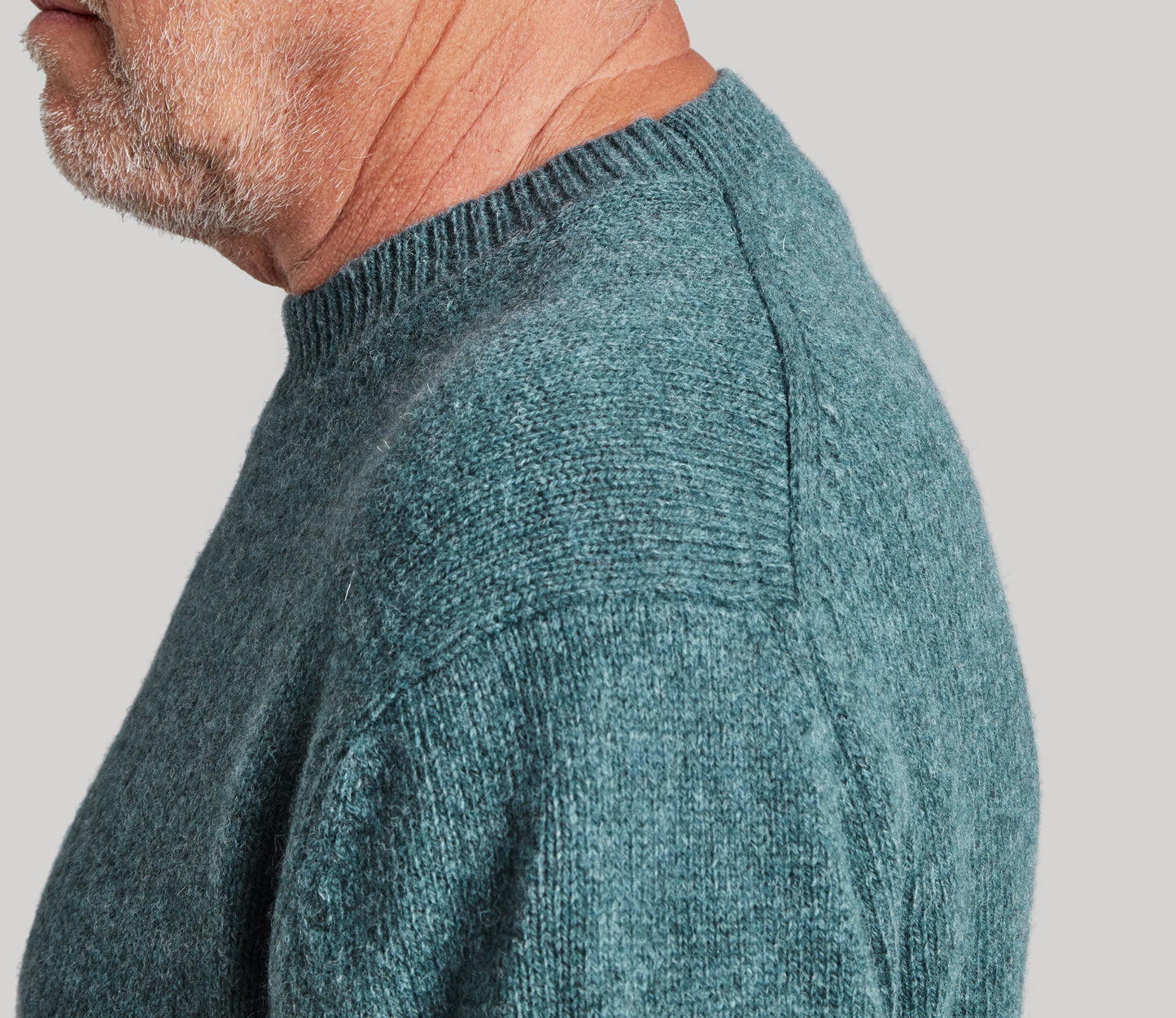 Classic Shetland Crew Neck Jumper in Mariner