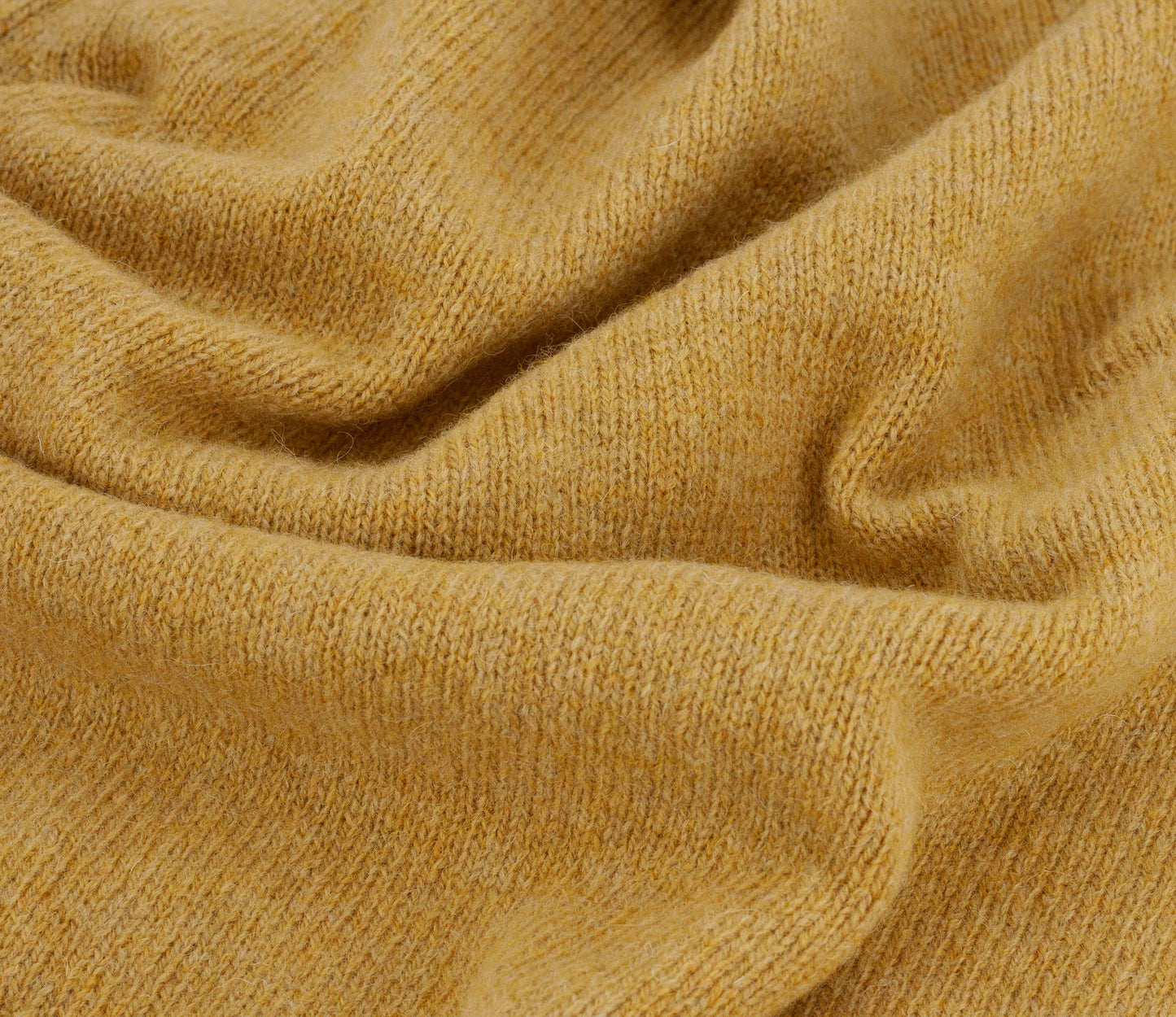 Classic Shetland Crew Neck Jumper in Mustard