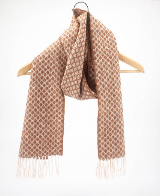 Diamond Cashmere Geelong Scarf in Hazelnut