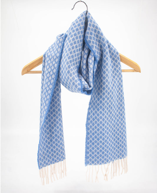 Diamond Cashmere  Geelong Scarf in Cornflower