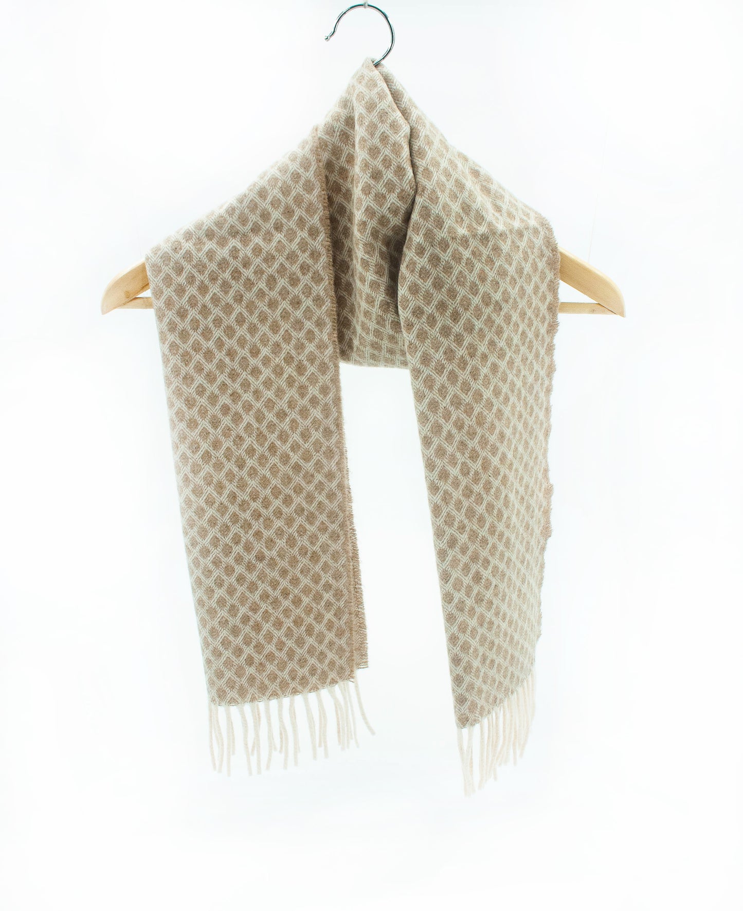 Diamond Cashmere Geelong Scarf in Dark Natural