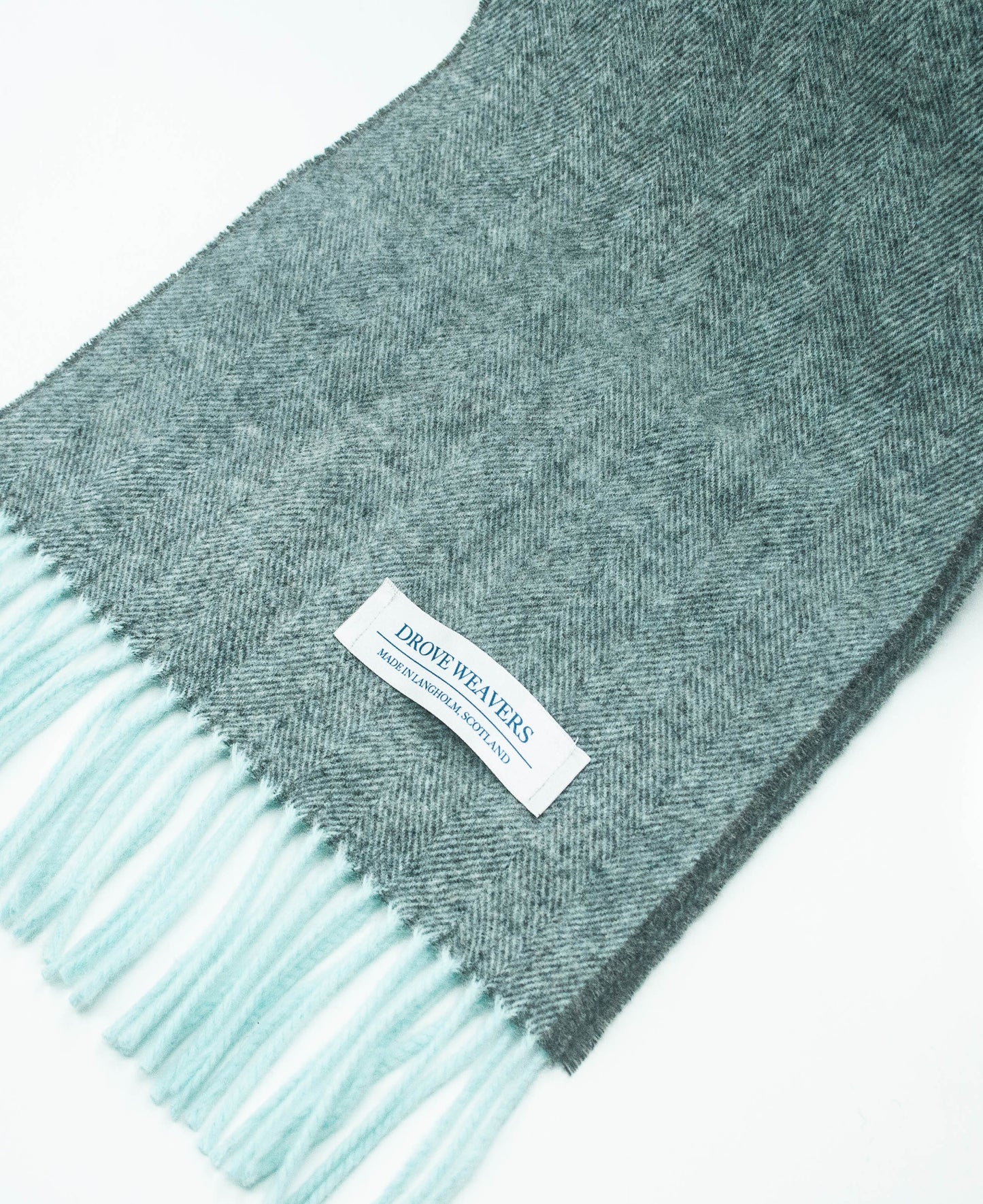 Cashmere Scarf in Duck Egg Weft