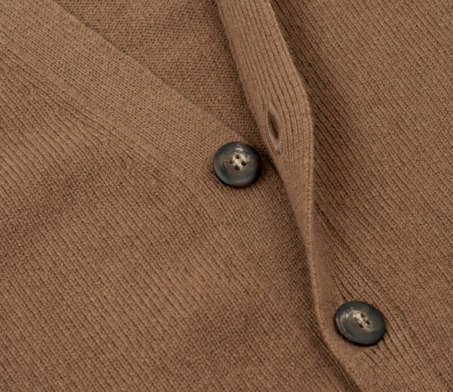 Lambswool Cardigan in Dark Camel