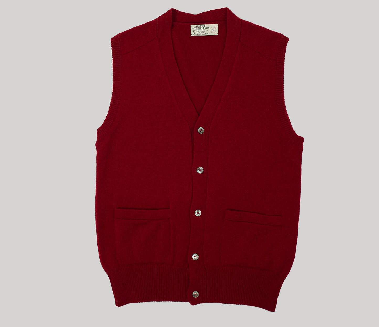 Lambswool Waistcoat in Burgundy