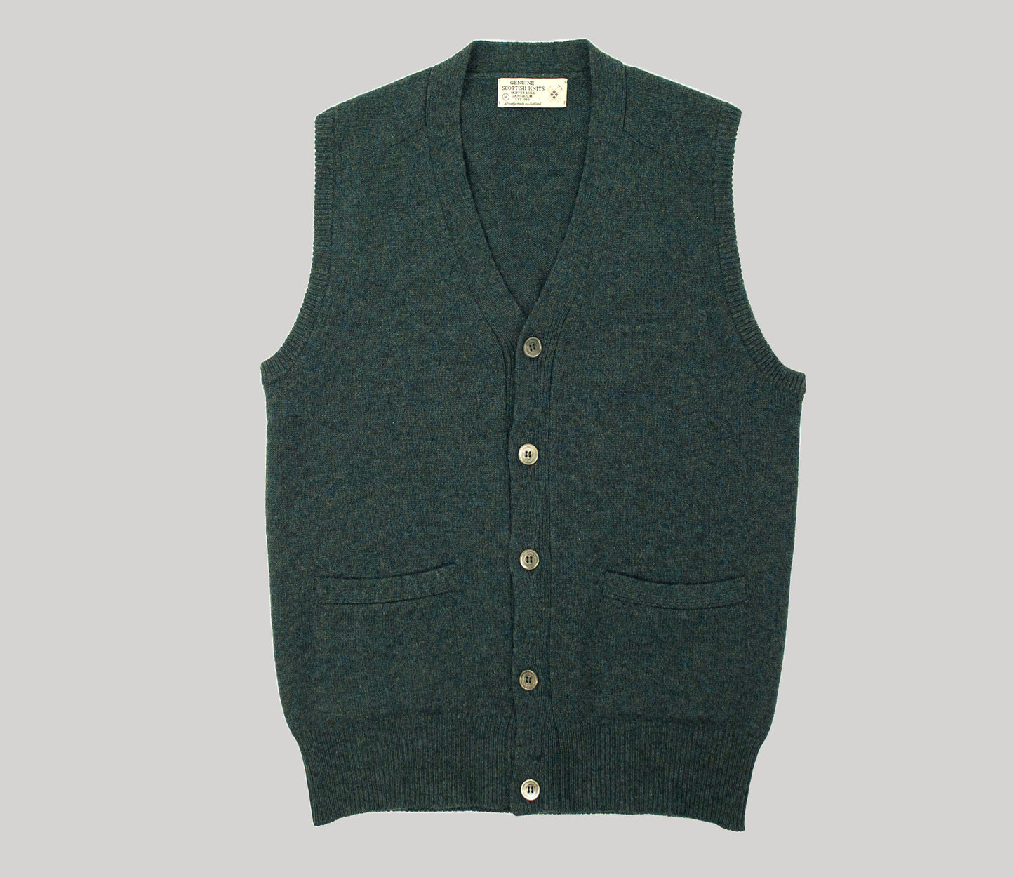 Lambswool Waistcoat in Dark Lovat