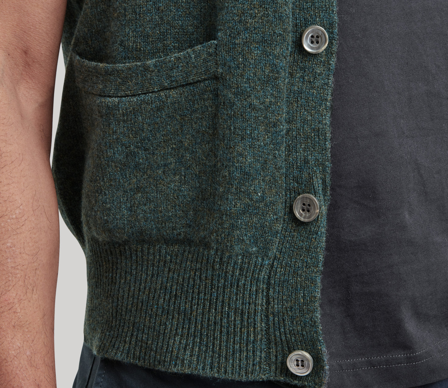 Lambswool Waistcoat in Dark Lovat