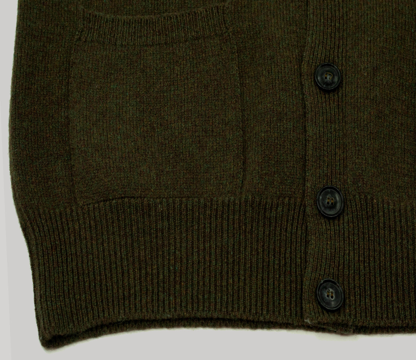 Lambswool Waistcoat in Dark Olive