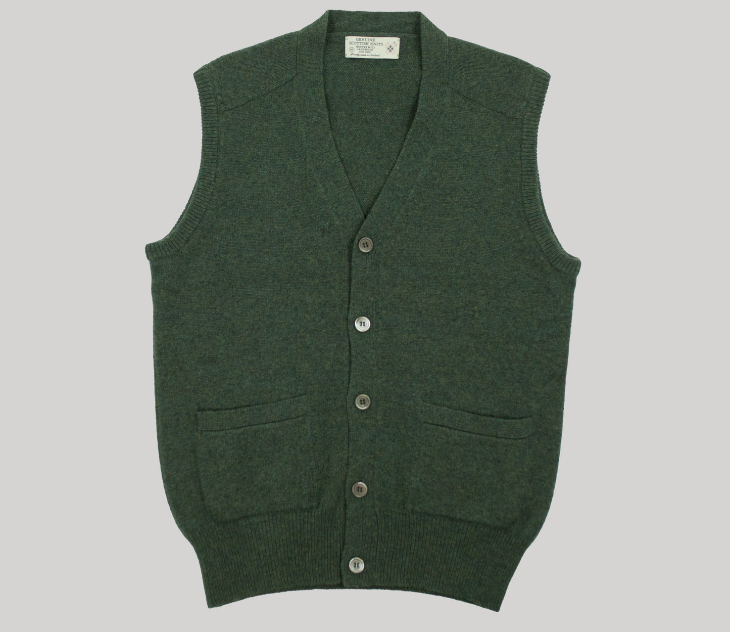 Lambswool Waistcoat in Forest