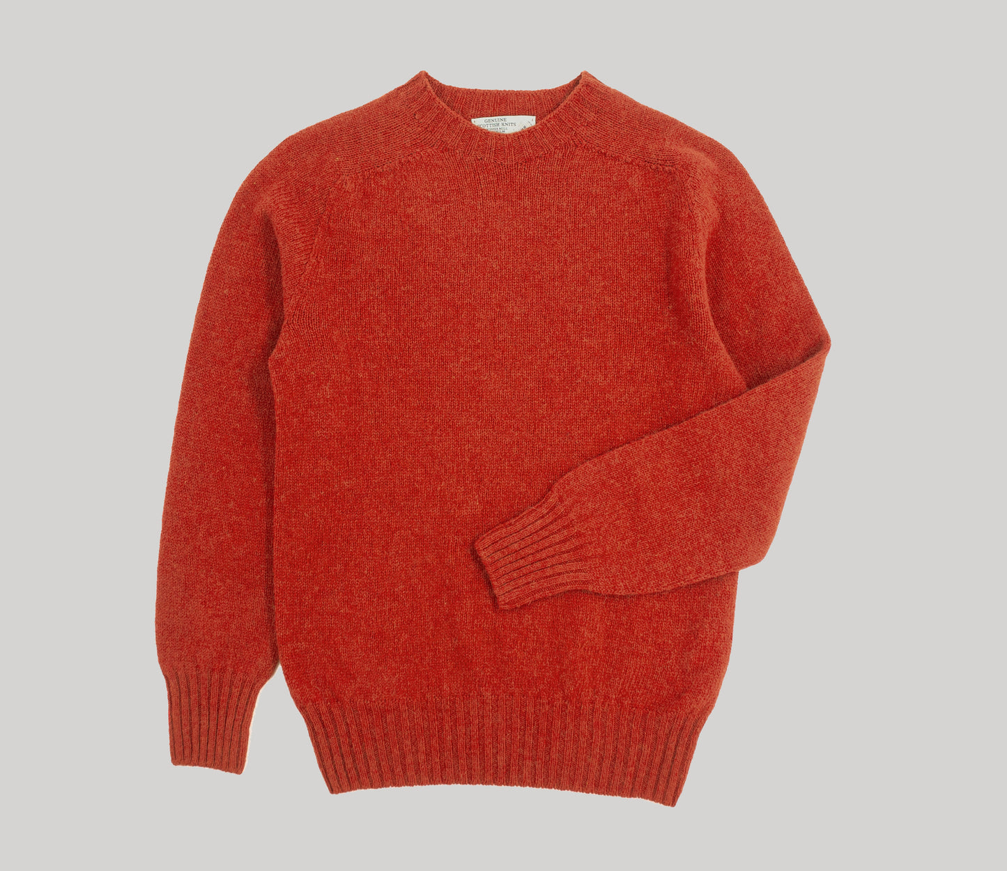 Vintage Shetland Crew Neck Jumper in Tomato