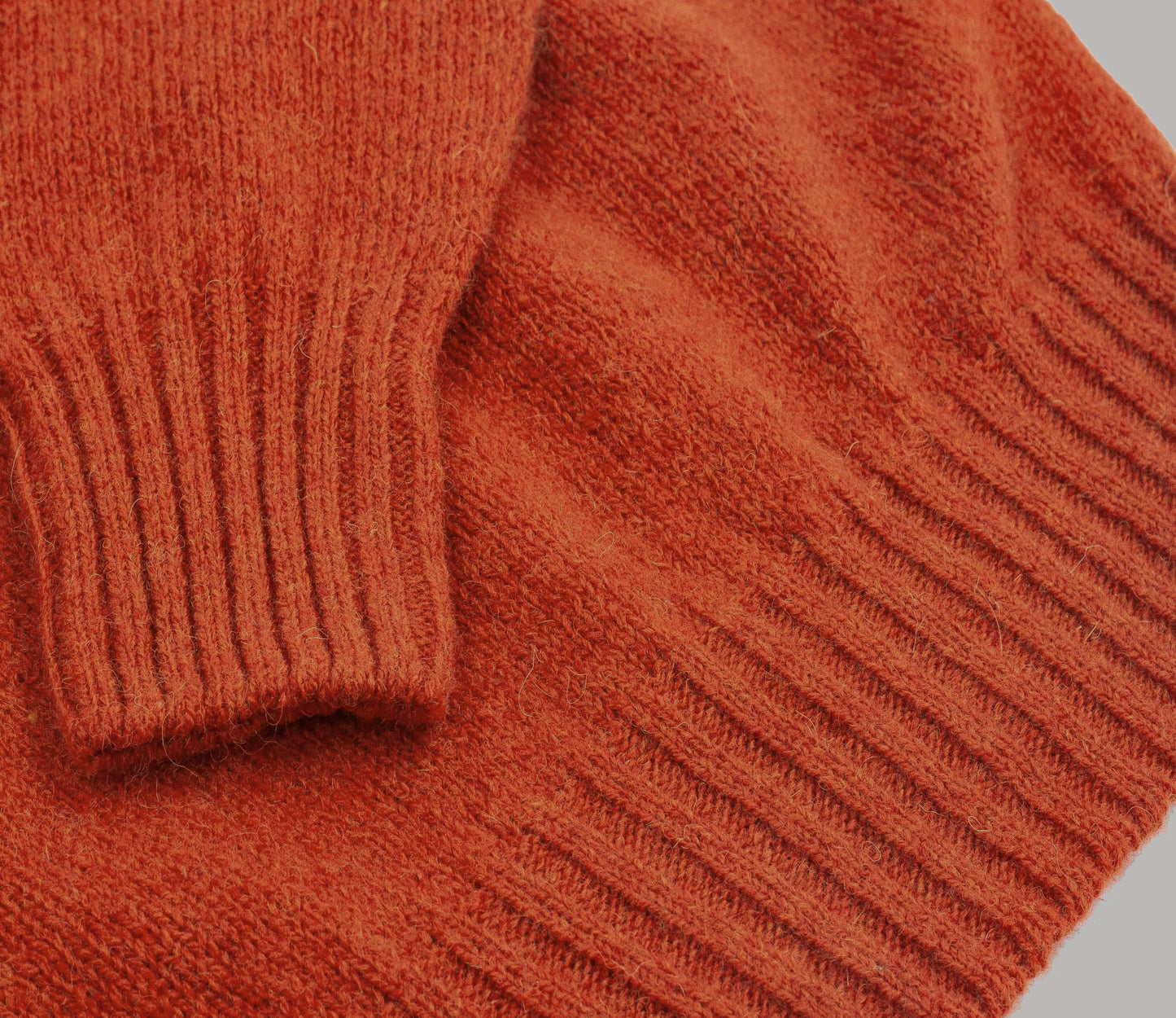 Vintage Shetland Crew Neck Jumper in Tomato