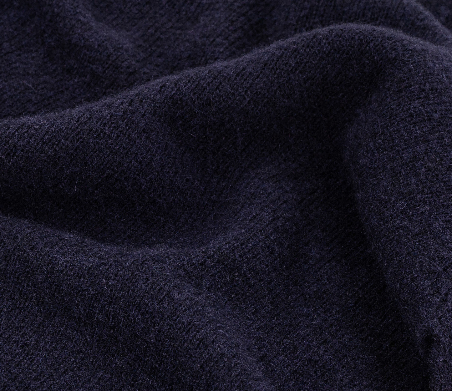 Saddle Shoulder Shetland Crew Neck Jumper in Navy