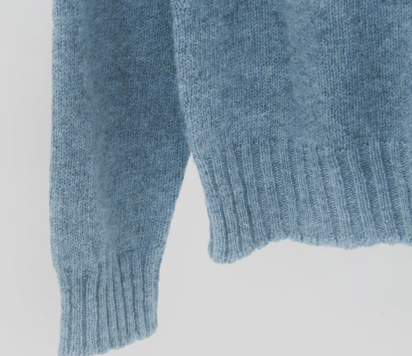 Saddle Shoulder Shetland Crew Neck Jumper in Light Denim