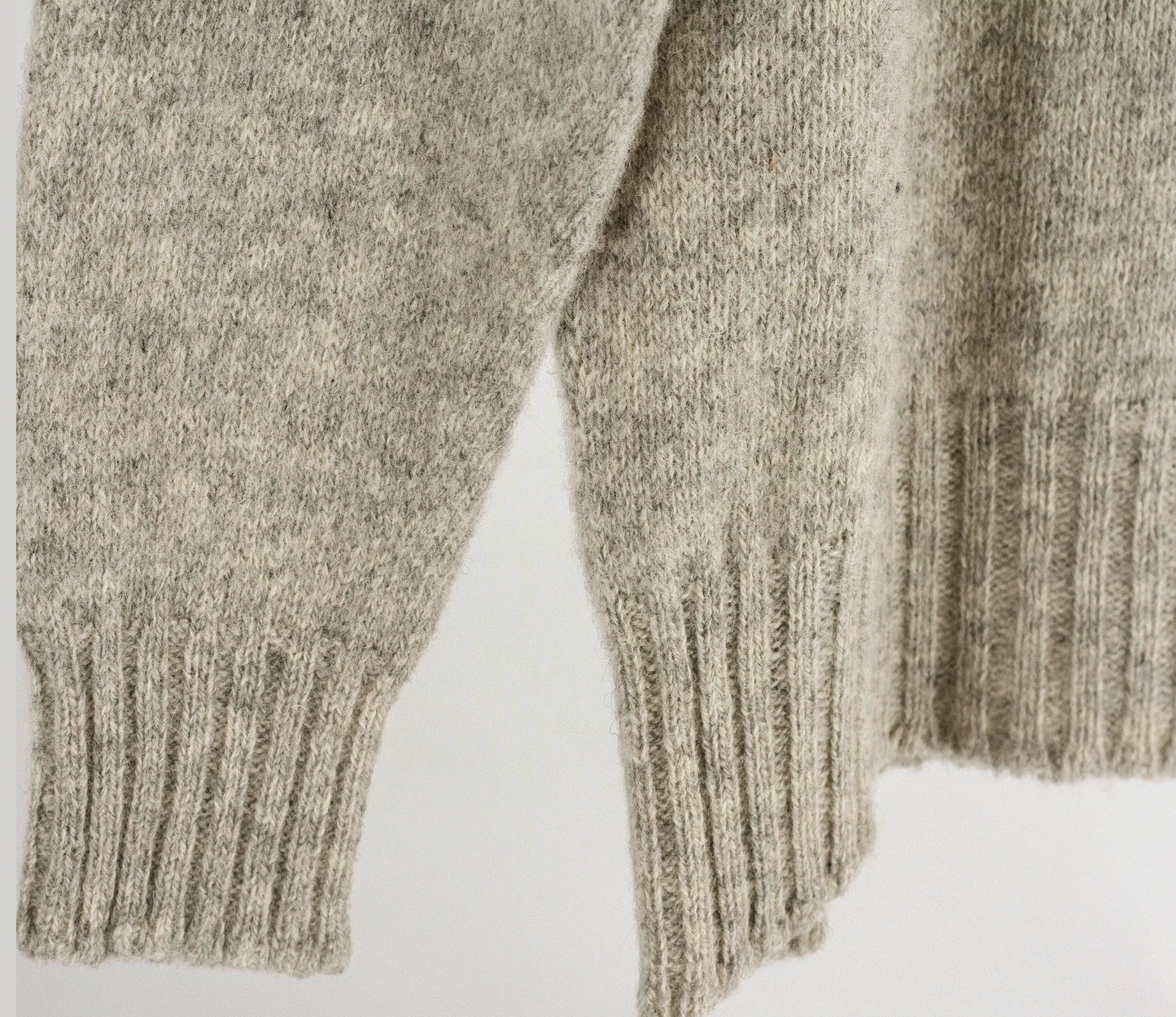 Saddle Shoulder Shetland Crew Neck Jumper in Smoke