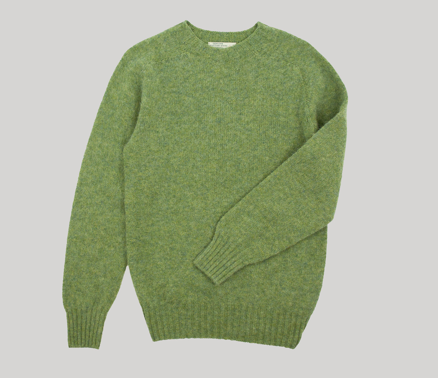 Vintage Shetland Crew Neck Jumper in Fern