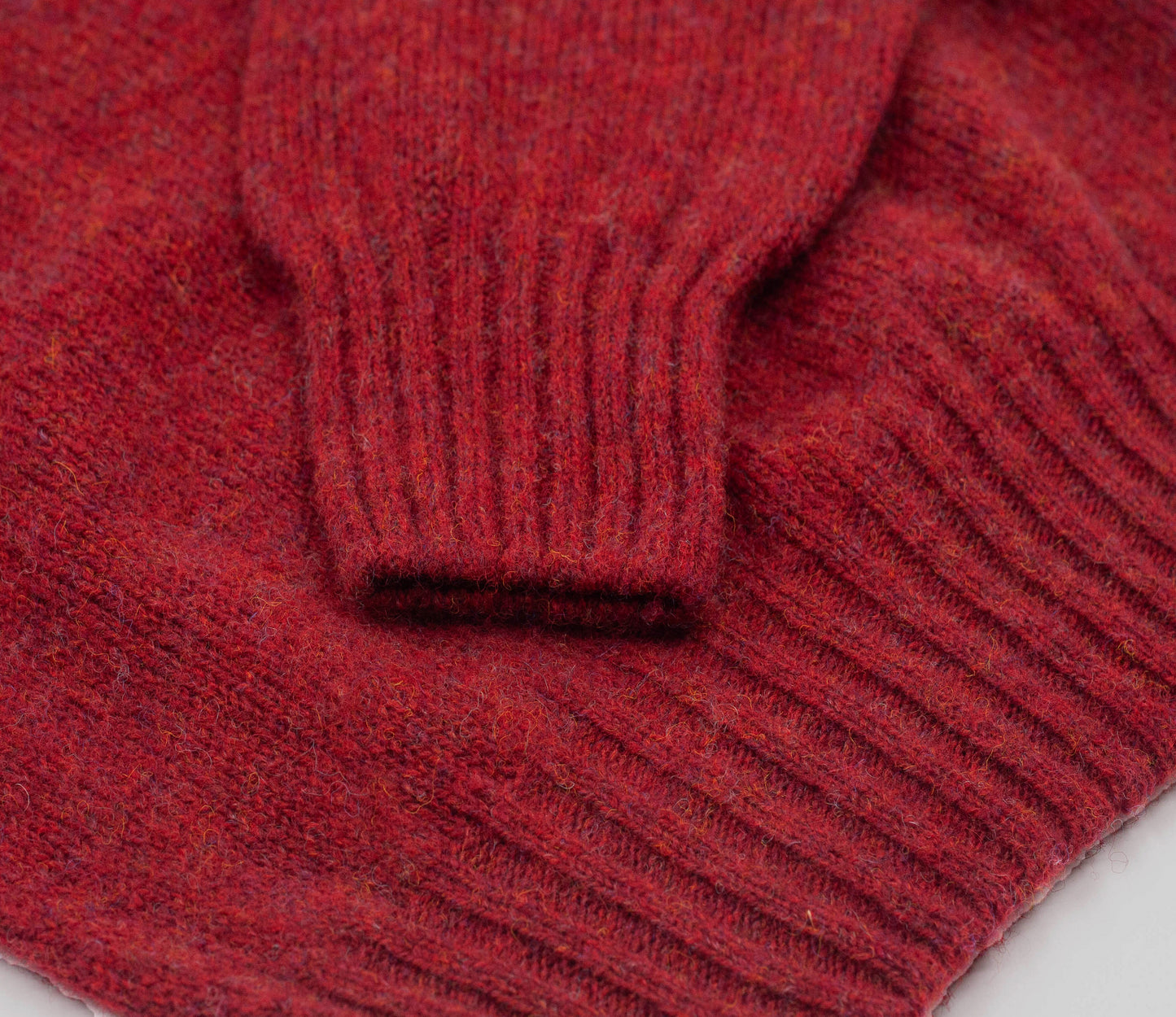 Vintage Shetland Crew Neck Jumper in Jasper Red