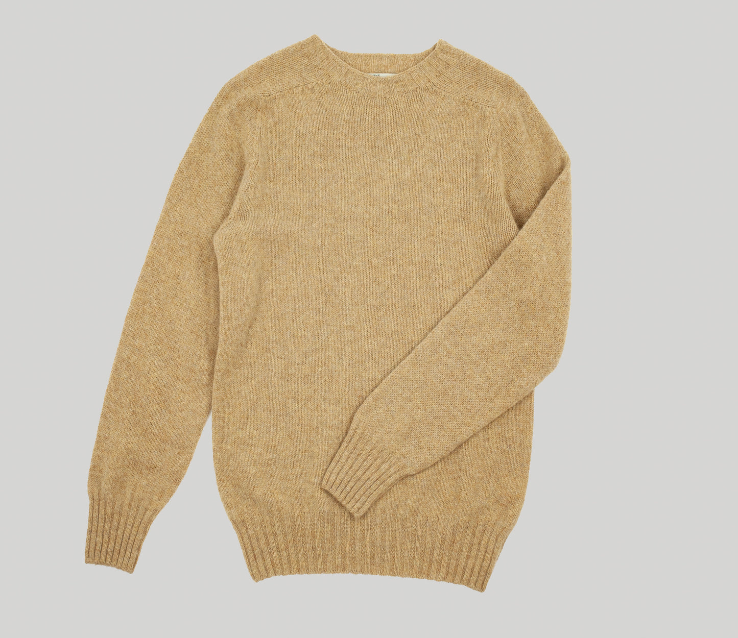 Vintage Shetland Crew Neck Jumper in Oatmeal