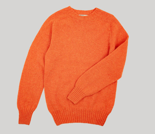 Vintage Shetland Crew Neck Jumper in Jaffa