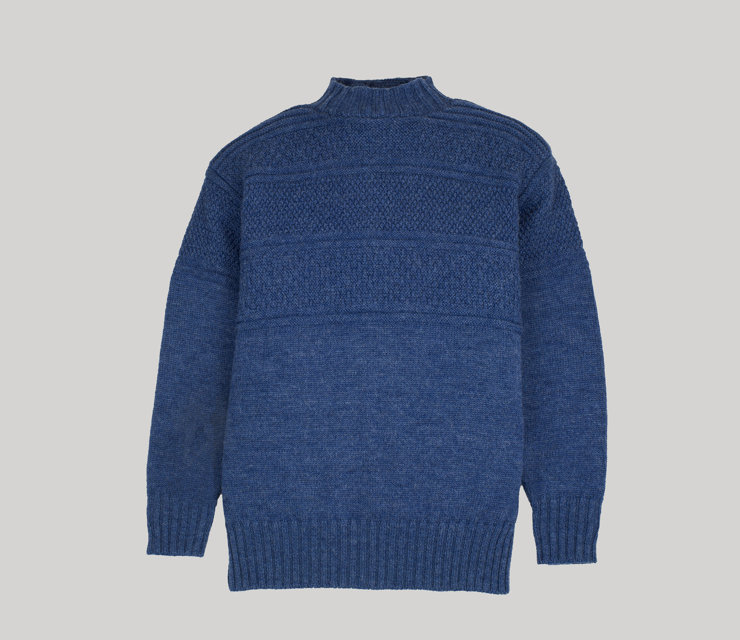 Merino Wool Fife Gansey Jumper in Storm Blue