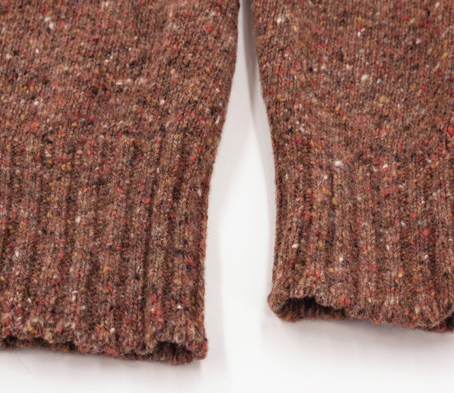 Merino Wool Donegal Crew Neck Jumper in Rust Tweed