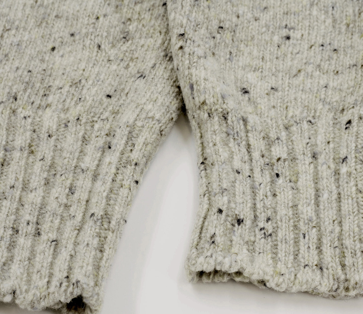 Merino Wool Donegal Crew Neck Jumper in Silver Tweed