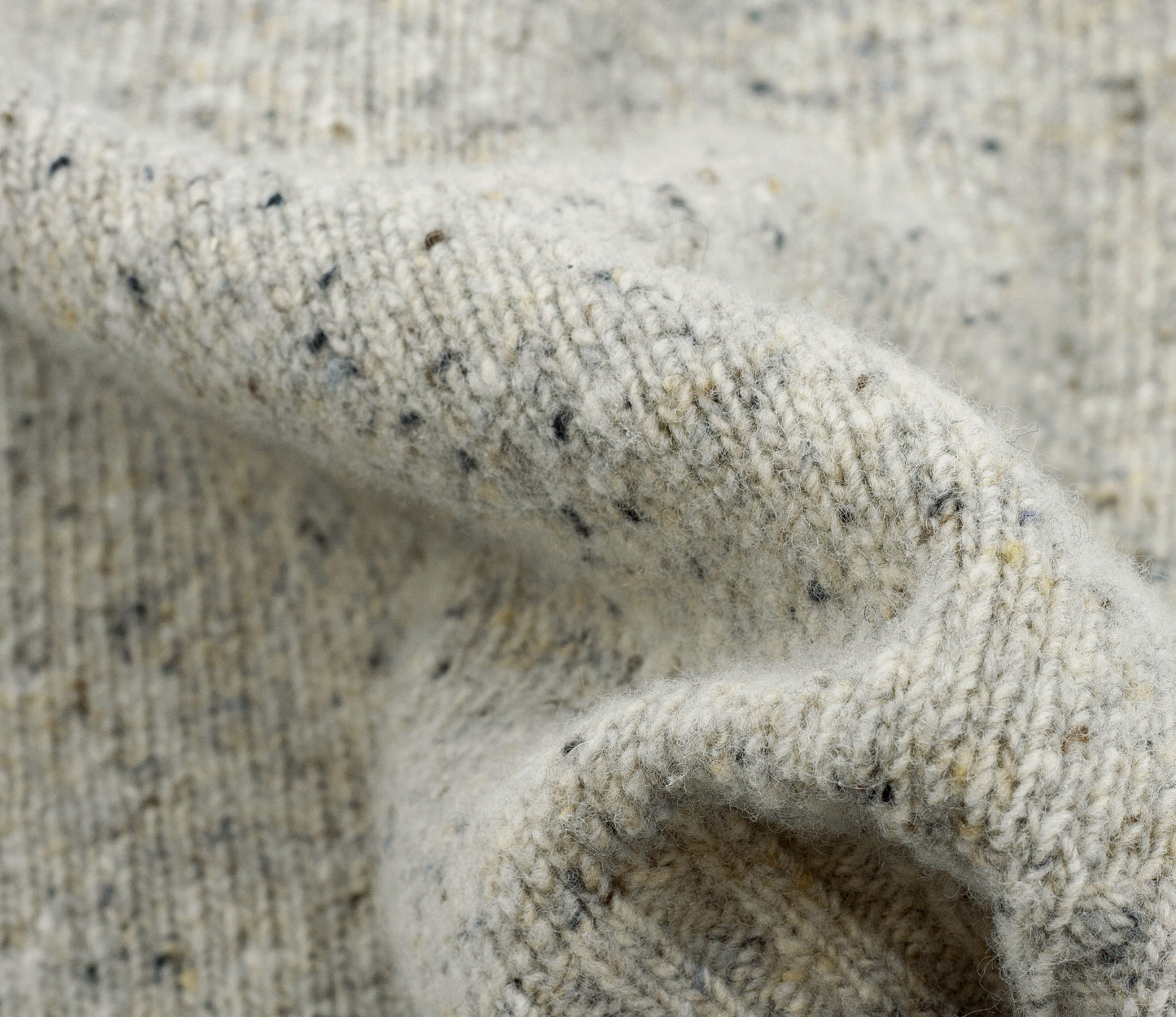 Merino Wool Donegal Crew Neck Jumper in Silver Tweed