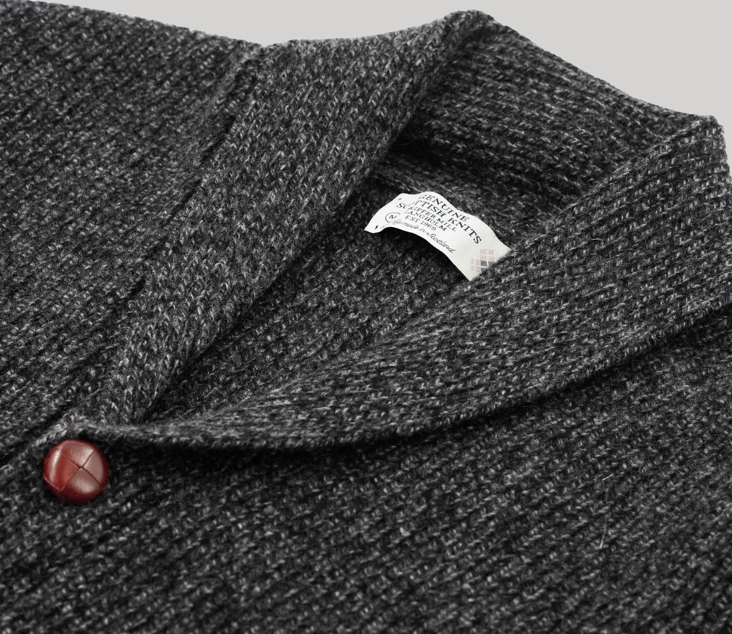 Classic Shawl Neck Cardigan in Dark Grey