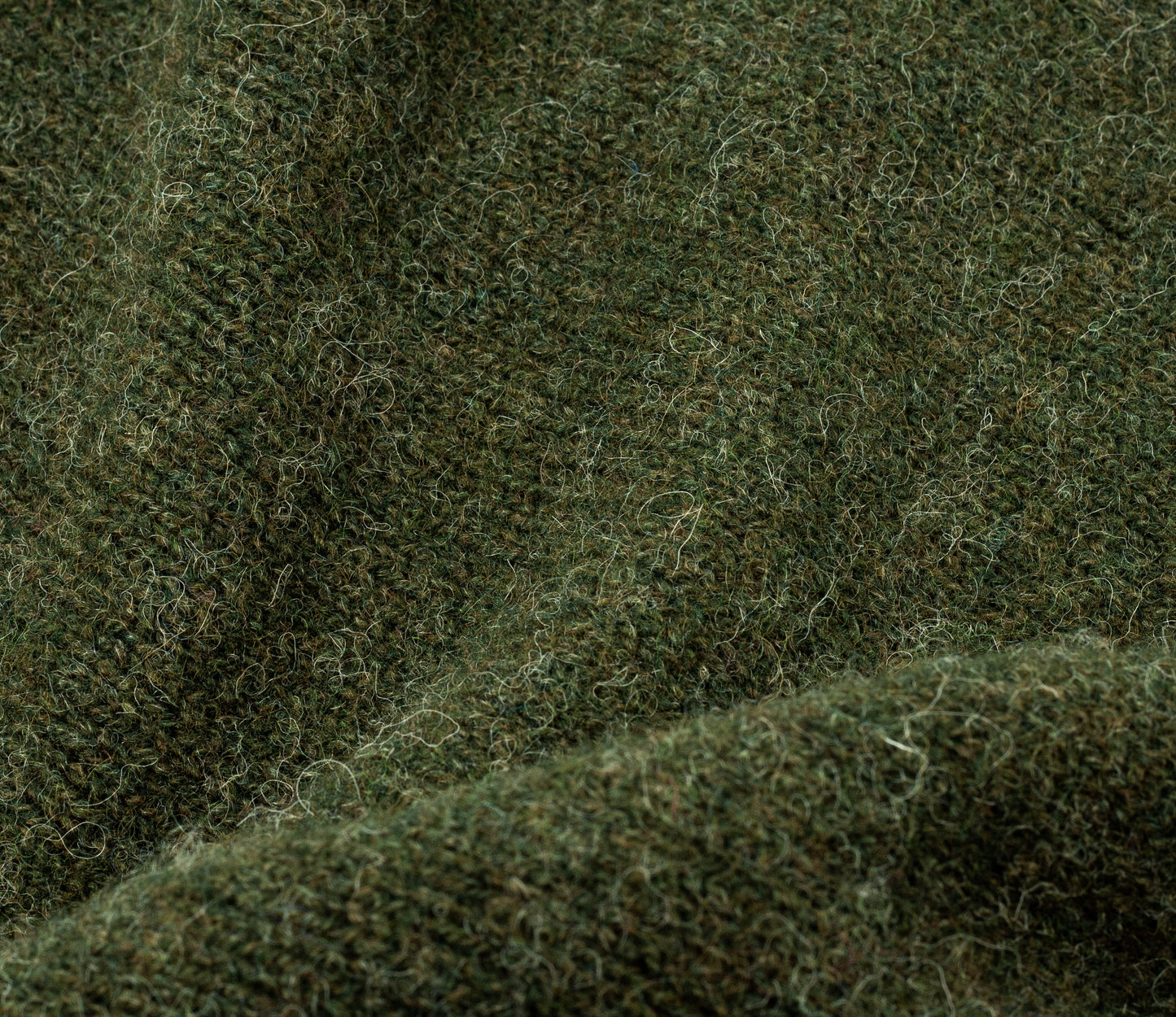 Vintage Shetland Crew Neck Jumper in Moss Green