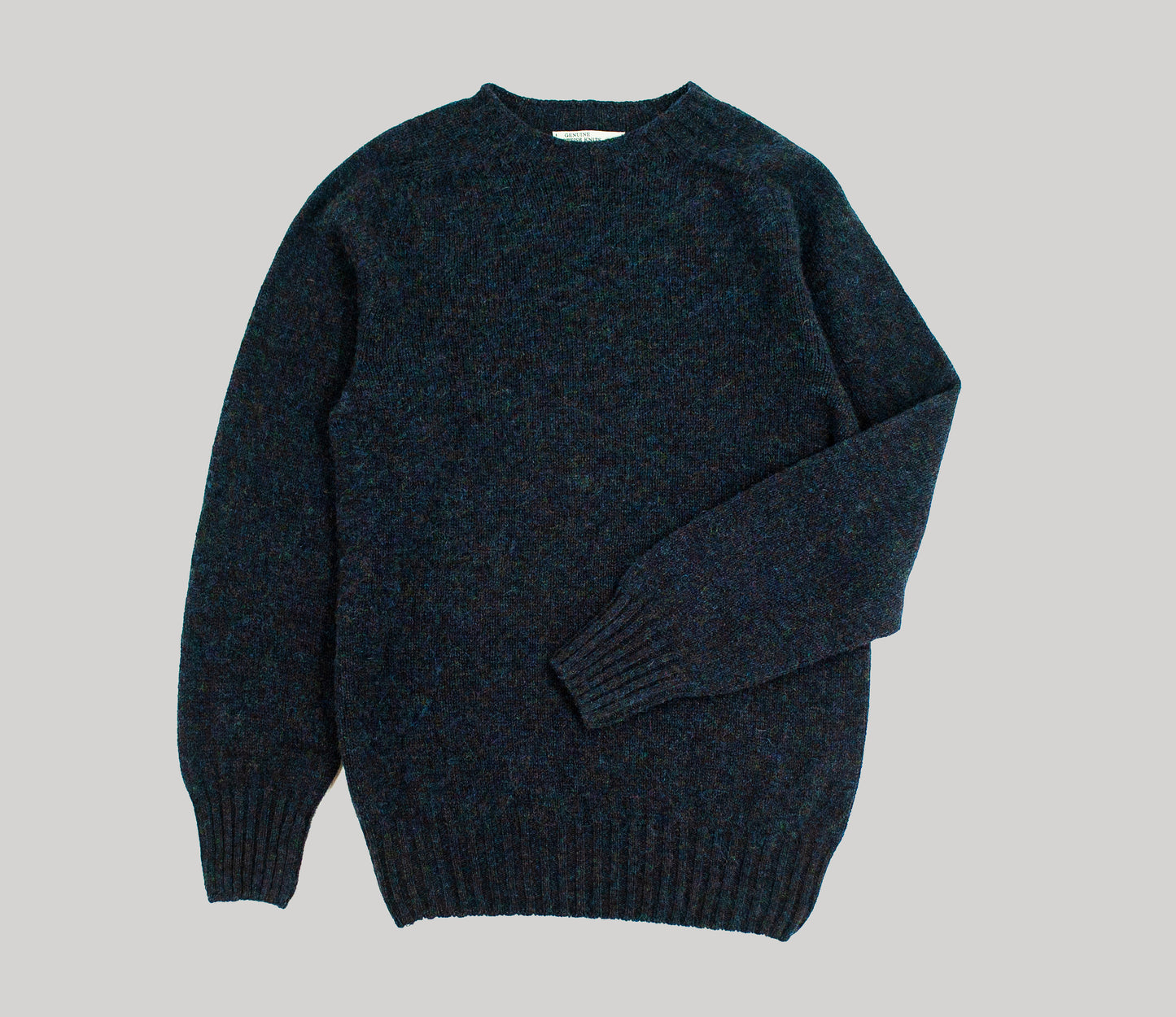 Vintage Shetland Crew Neck Jumper in Midnight Mix