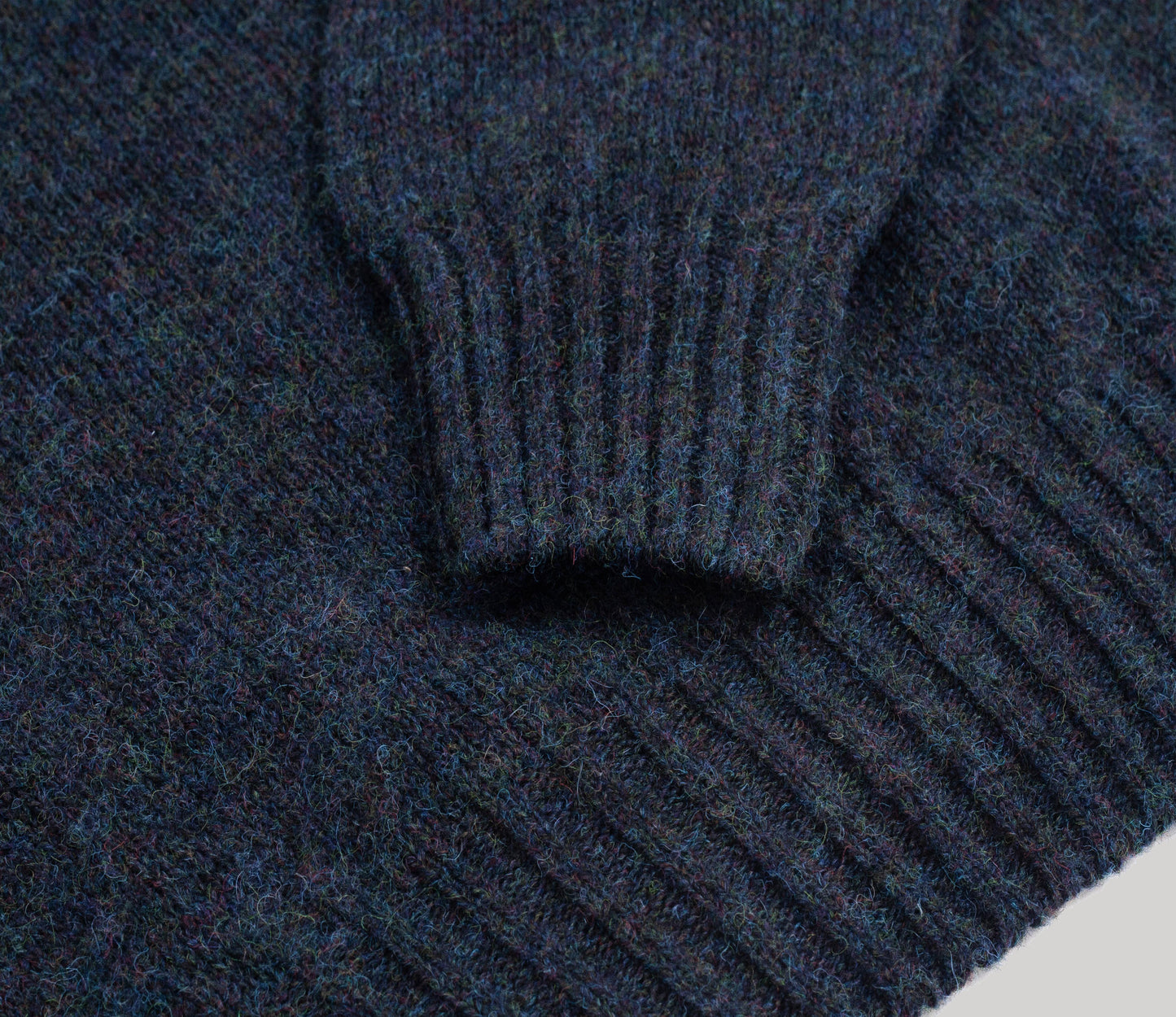 Vintage Shetland Crew Neck Jumper in Midnight Mix