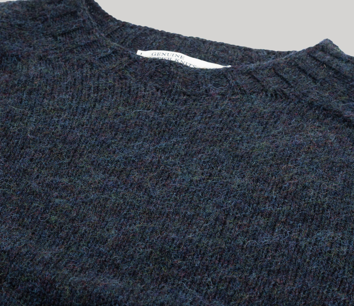 Vintage Shetland Crew Neck Jumper in Midnight Mix