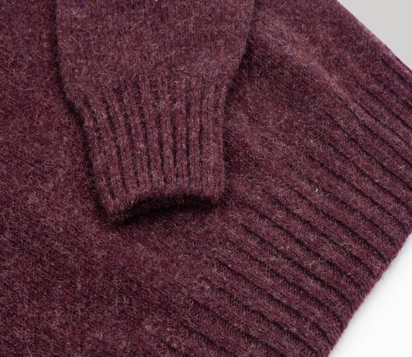 Vintage Shetland Crew Neck Jumper in Mulberry