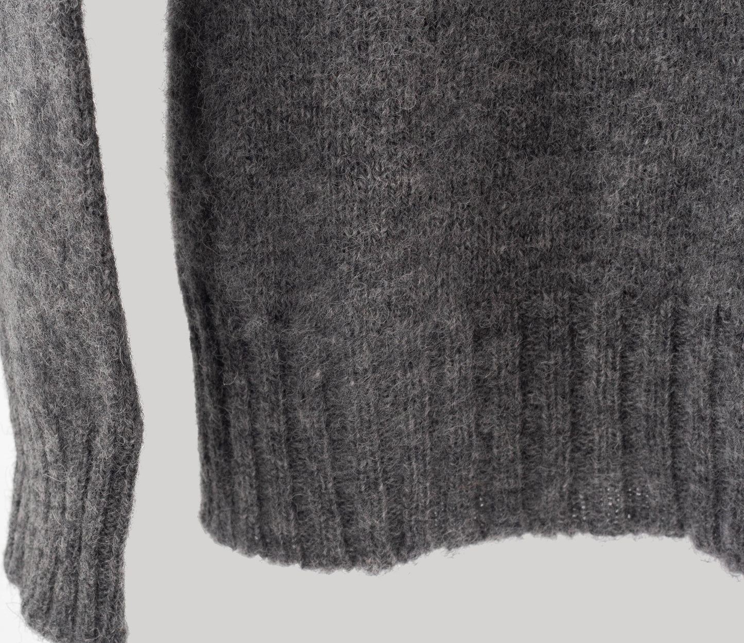 Saddle Shoulder Shetland Crew Neck Jumper in Derby Grey